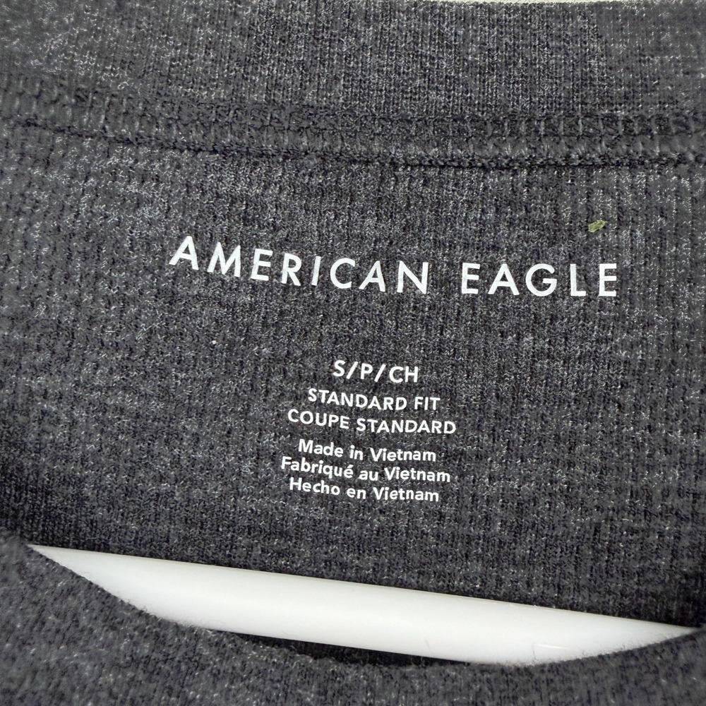 American Eagle Outfitters Shirt Mens Small Gray Thermal Long Sleeve Crewneck - Picture 3 of 9